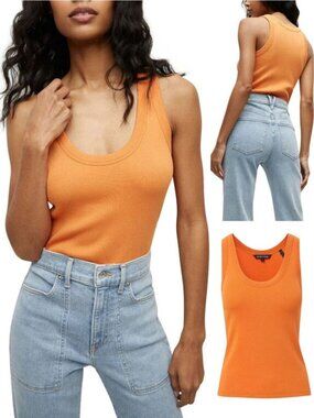 VERONICA BEARD Birke Scoopneck Tank Size XS Orange